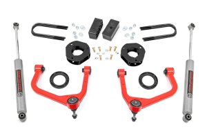GMC Sierra 1500 Suspension Lift Kit - Rear - Rough Country - 3.5 Inch, Mono Leaf, Forged Aluminum Upper Control Arms - '19-'24